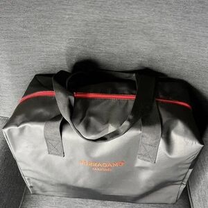 Salvatore Ferragamo Black Cosmetic Bag with Red Trim